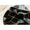 AKCIA: 120x120 (průměr) kruh cm Kusový koberec Gloss 400B 86 3D geometric black/gold kruh