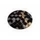 AKCIA: 120x120 (průměr) kruh cm Kusový koberec Gloss 400B 86 3D geometric black/gold kruh