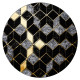 AKCIA: 120x120 (průměr) kruh cm Kusový koberec Gloss 400B 86 3D geometric black/gold kruh