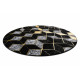 AKCIA: 120x120 (průměr) kruh cm Kusový koberec Gloss 400B 86 3D geometric black/gold kruh