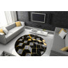 AKCIA: 120x120 (průměr) kruh cm Kusový koberec Gloss 400B 86 3D geometric black/gold kruh