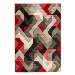 AKCIA: 120x170 cm Kusový koberec Hand Carved Aurora Grey / Red