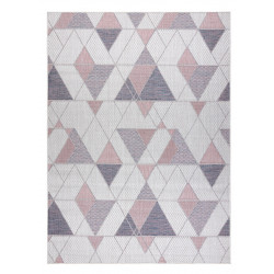 AKCIA: 80x150 cm Kusový koberec Sion Sisal Triangles B3006A ecru/pink – na von aj na doma
