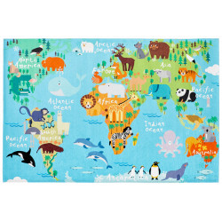 DOPREDAJ: 80x120 cm Detský kusový koberec Torino kids 233 WORLD MAP