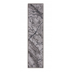 AKCIA: 260x67 cm Behúň na mieru Marble 19 sivý - obšitý zo všetkých strán