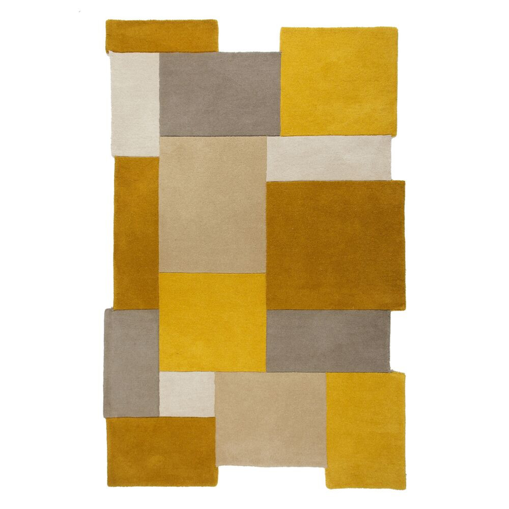 Ručne všívaný kusový koberec Abstract Collage Ochre / Natural - 120x180 cm Flair Rugs koberce 