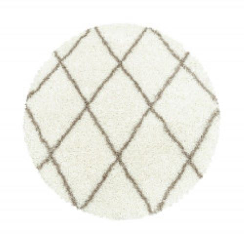 Kusový koberec Alvor Shaggy 3401 cream kruh - 200x200 (priemer) kruh cm Ayyildiz koberce 
