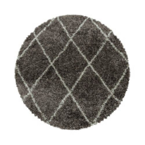 Kusový koberec Alvor Shaggy 3401 taupe kruh - 200x200 (priemer) kruh cm Ayyildiz koberce 