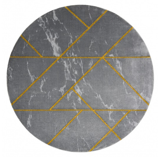 Kusový koberec Emerald geometric 1012 grey and gold kruh - 160x160 (priemer) kruh cm Dywany Łuszczów 