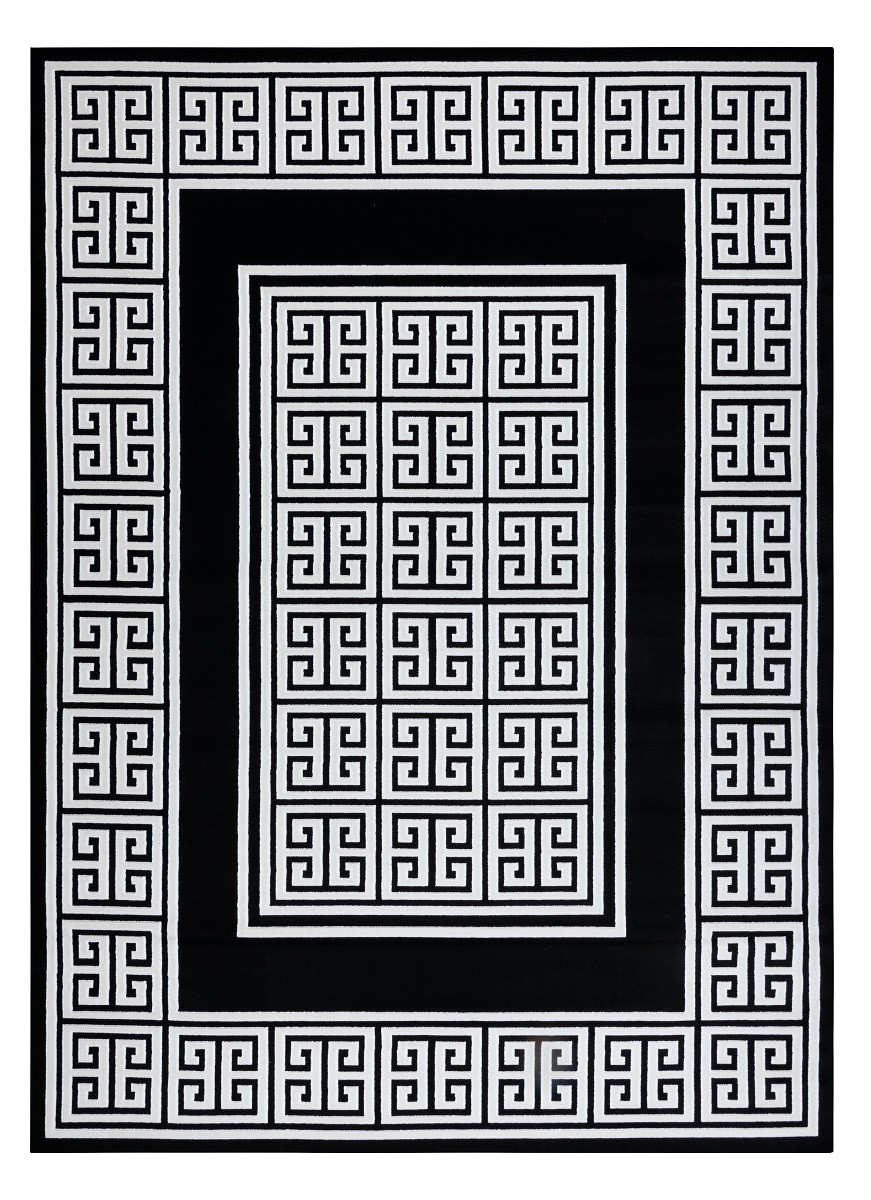 Kusový koberec Gloss 6776 85 greek black/ivory - 80x150 cm Dywany Łuszczów 