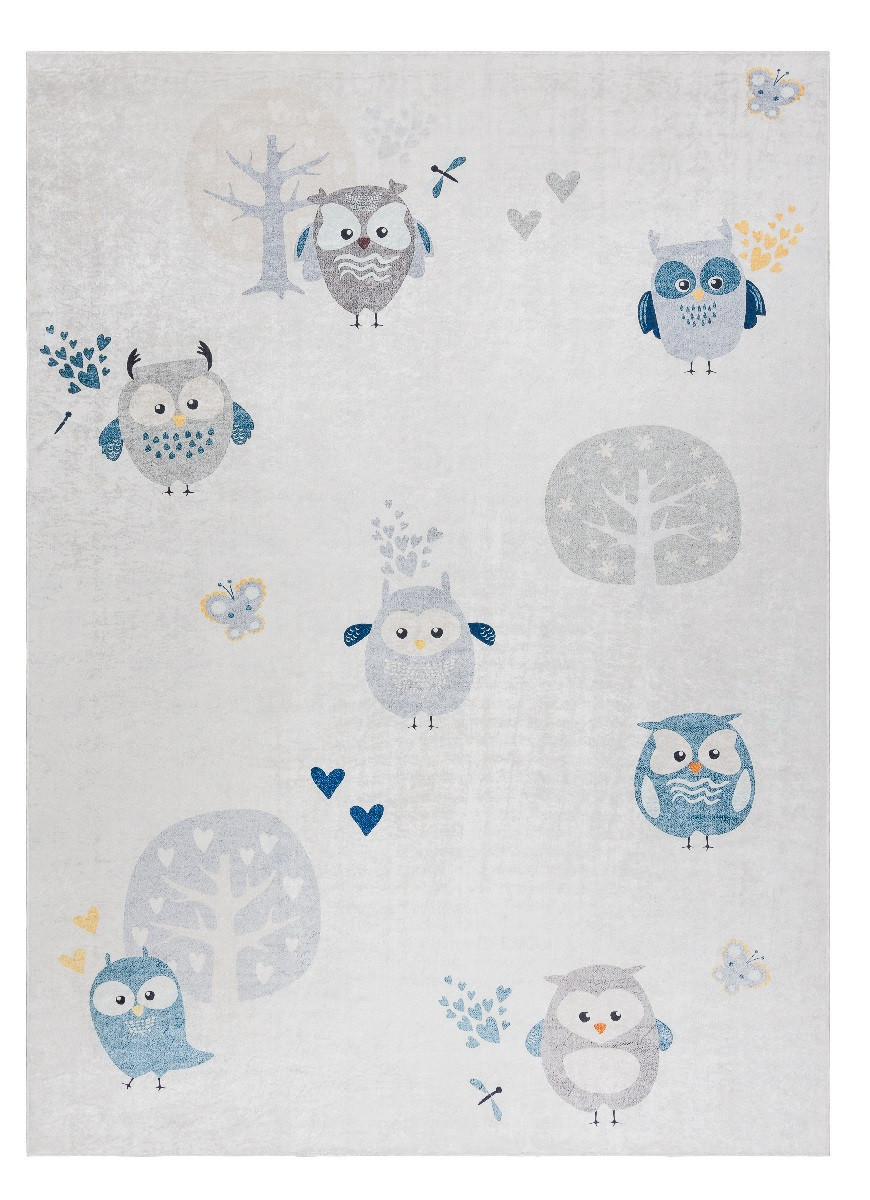 Detský kusový koberec Bambino 1161 Owls grey - 140x190 cm Dywany Łuszczów 