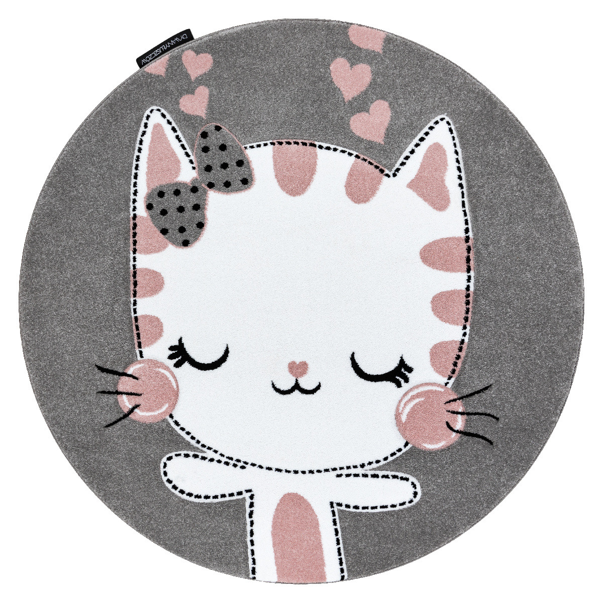 Detský kusový koberec Petit Kitty cat grey kruh - 140x140 (priemer) kruh cm Dywany Łuszczów 