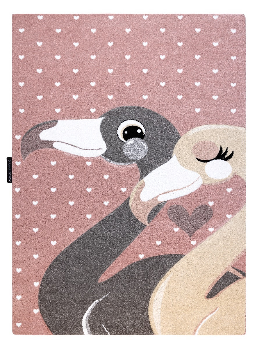 Detský kusový koberec Petit Flamingos hearts pink - 160x220 cm Dywany Łuszczów 