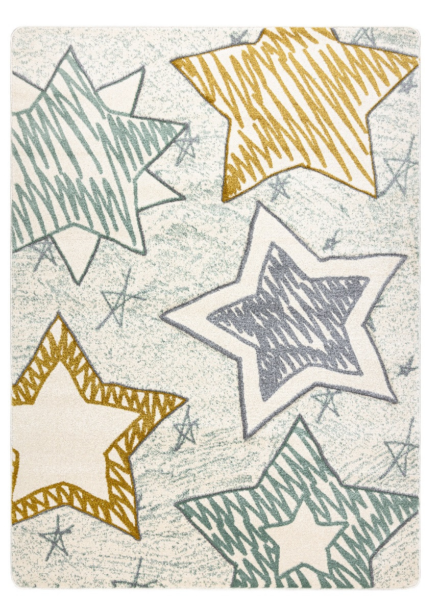 Detský kusový koberec Petit Stars green - 80x150 cm Dywany Łuszczów 