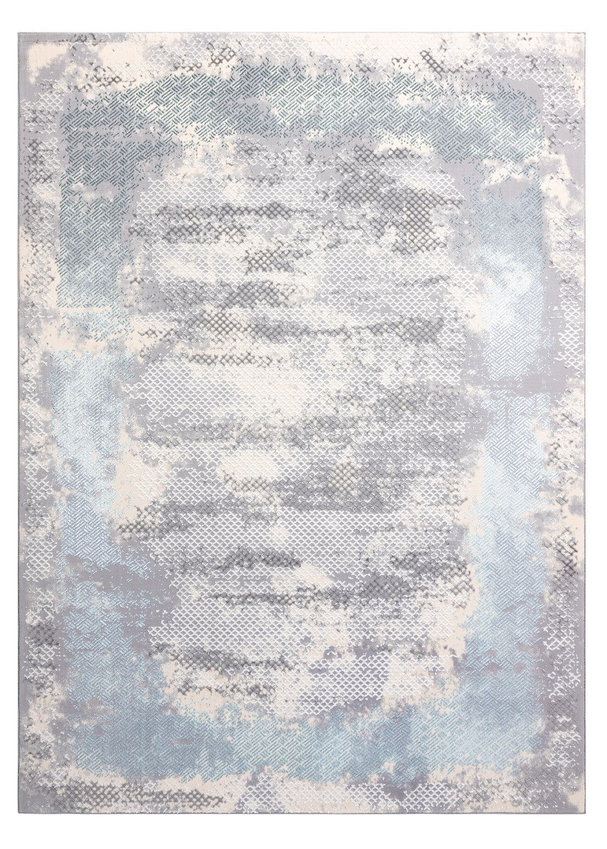 Kusový koberec Core A004 Frame ivory/grey and blue - 180x270 cm Dywany Łuszczów 