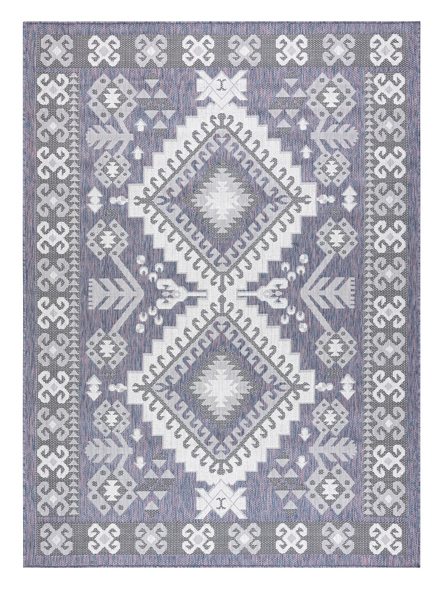 Kusový koberec Sion Sisal Aztec 3007 blue/pink/ecru – na von aj na doma - 140x190 cm Dywany Łuszczów 
