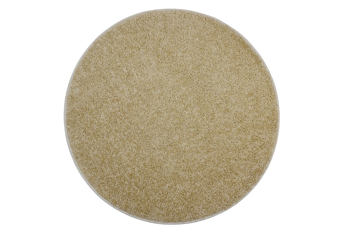 Kusový koberec Color shaggy béžový guľatý - 200x200 (priemer) kruh cm Vopi koberce 