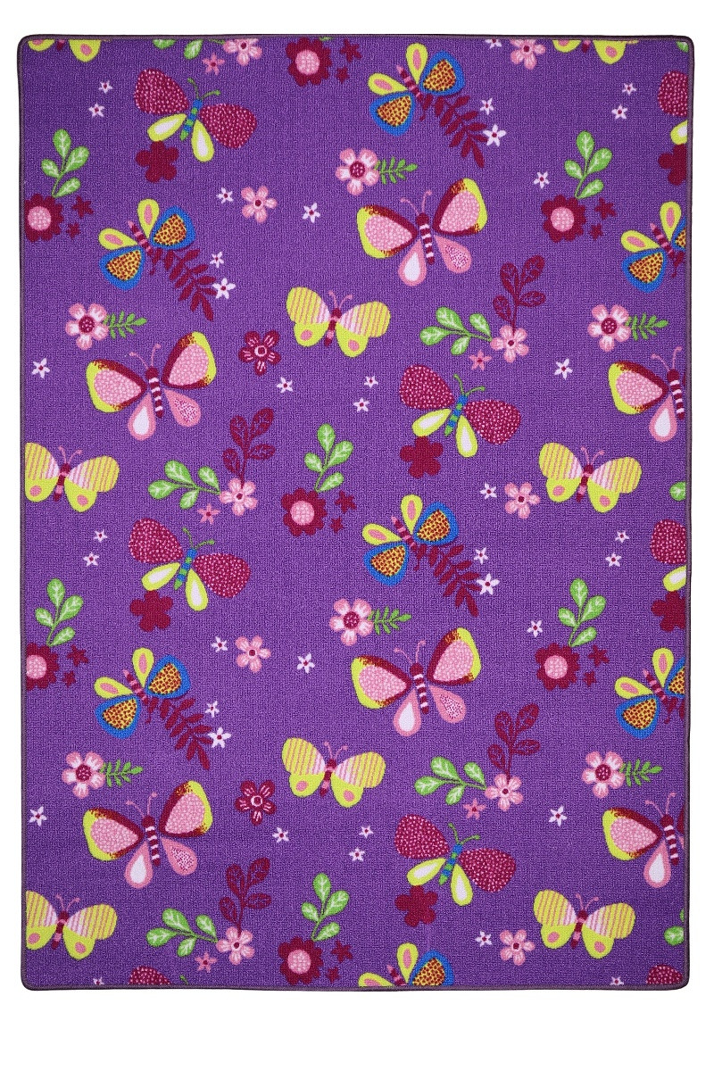 Detský kusový koberec Motýlik 5291 fialový - 95x200 cm Vopi koberce 