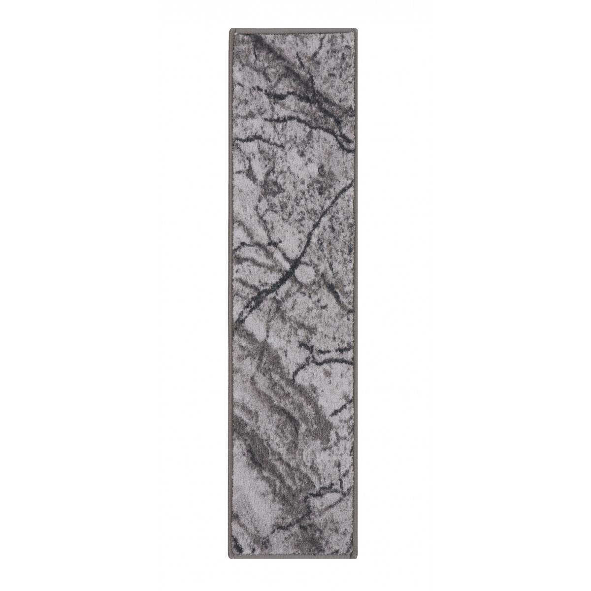 AKCIA: 260x67 cm Behúň na mieru Marble 19 sivý - obšitý zo všetkých strán