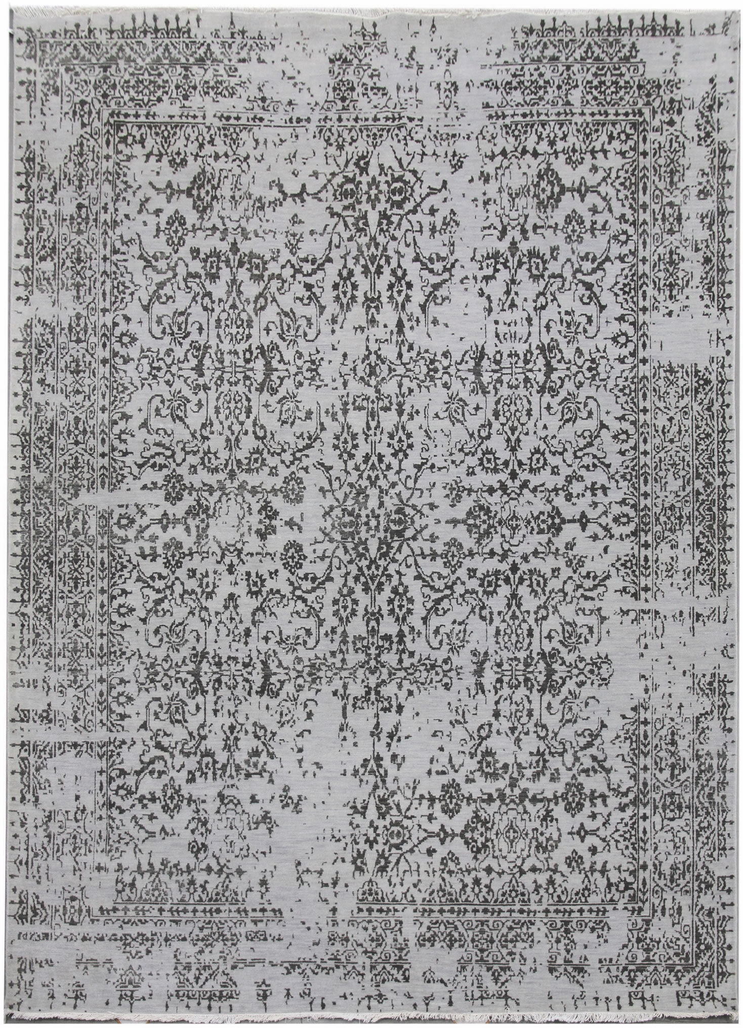 Ručne viazaný kusový koberec Diamond DC-JK 1 silver / black - 245x305 cm Diamond Carpets koberce 
