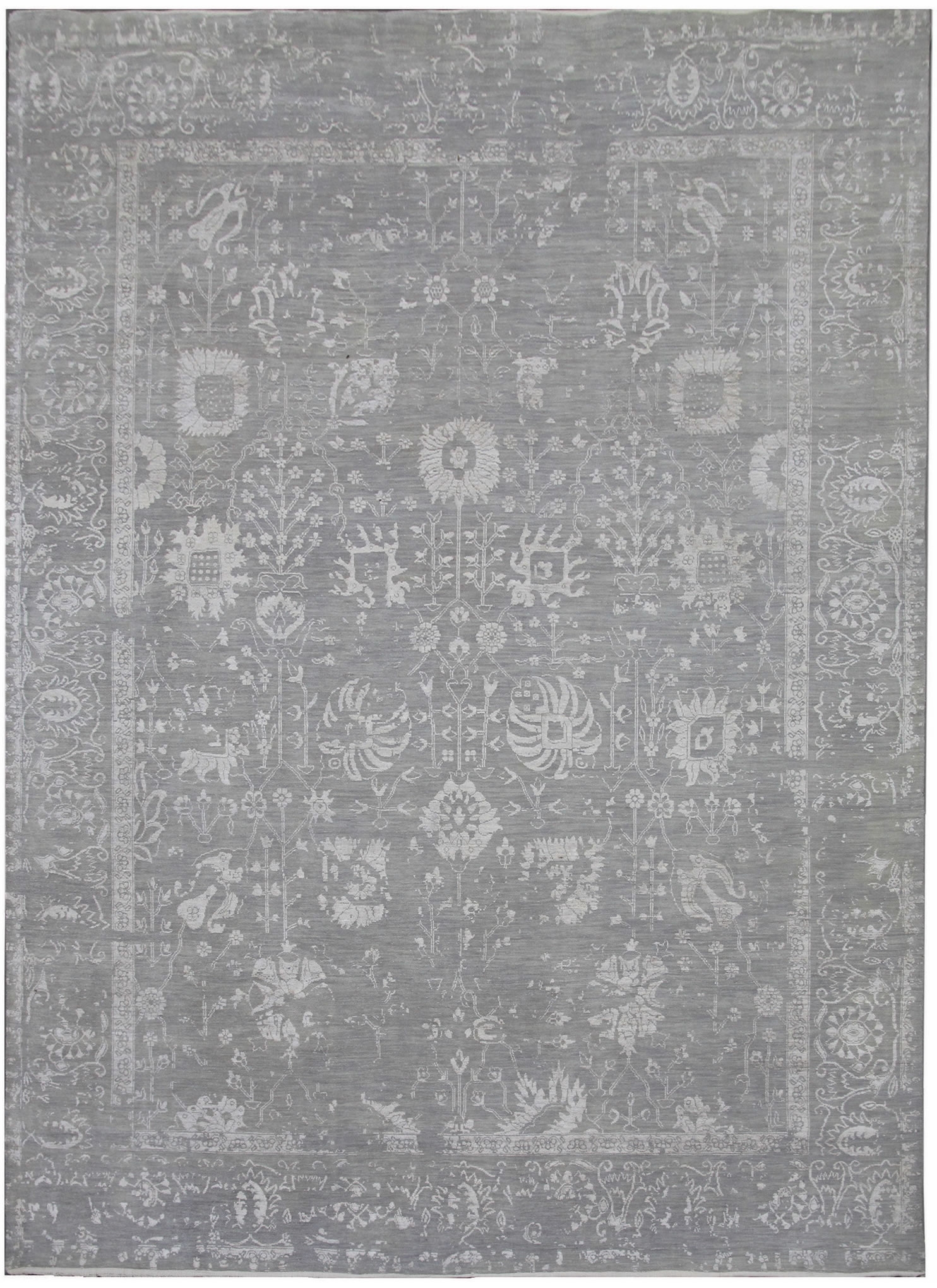Ručne viazaný kusový koberec Diamond DC-VASE 3 Silver / silver - 365x550 cm Diamond Carpets koberce 