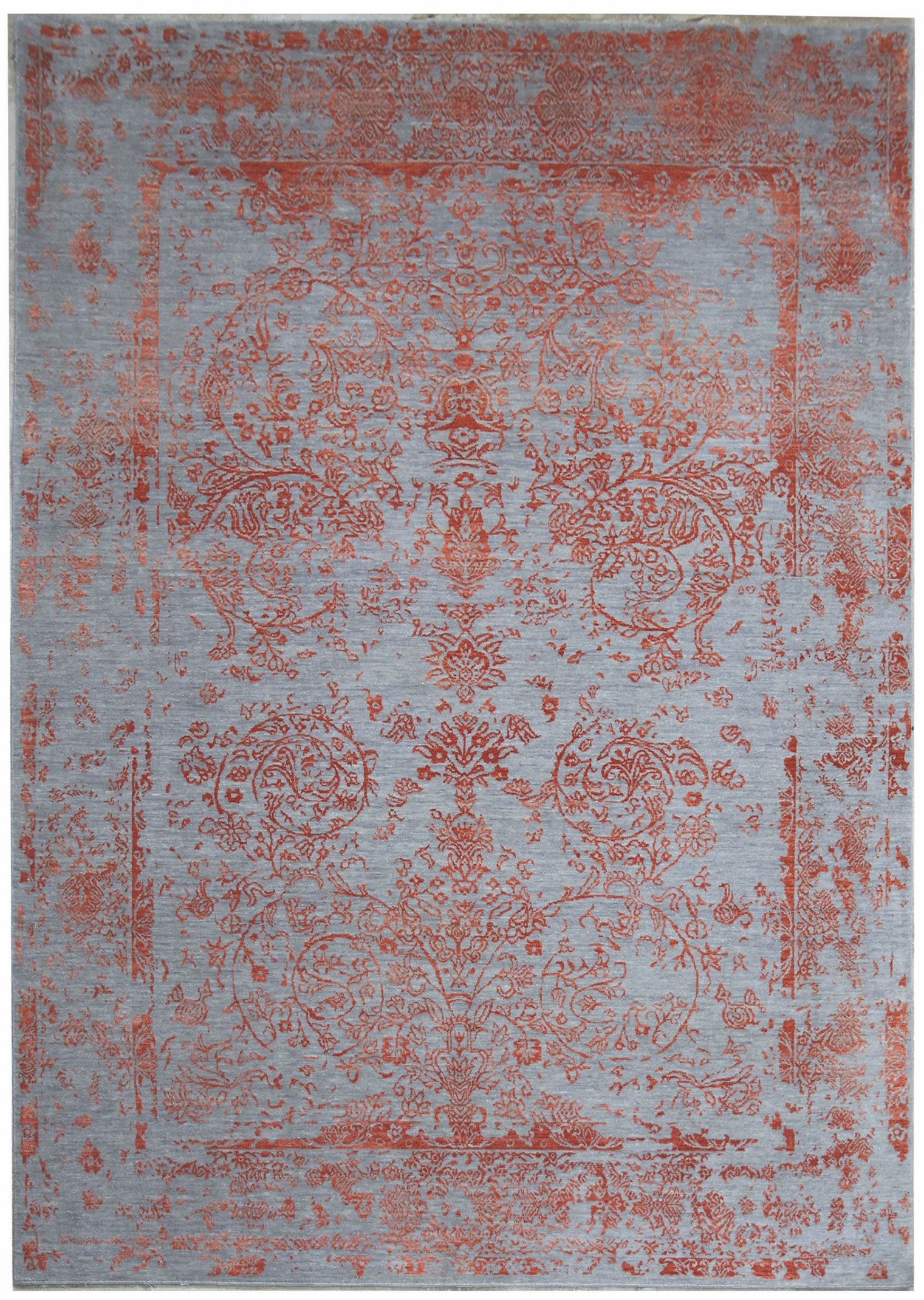 Ručne viazaný kusový koberec Diamond DC-JK ROUND Silver / orange - 365x457 cm Diamond Carpets koberce 