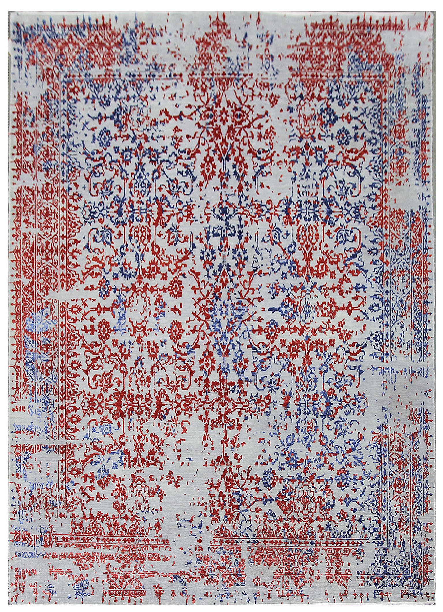 Ručne viazaný kusový koberec Diamond DC-JKM Silver / blue-red - 275x365 cm Diamond Carpets koberce 