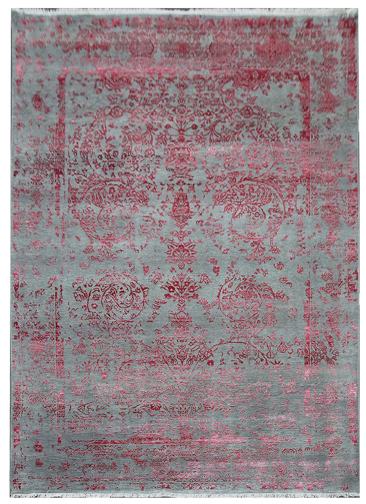 Ručne viazaný kusový koberec Diamond DC-JK ROUND Silver / pink - 305x425 cm Diamond Carpets koberce 