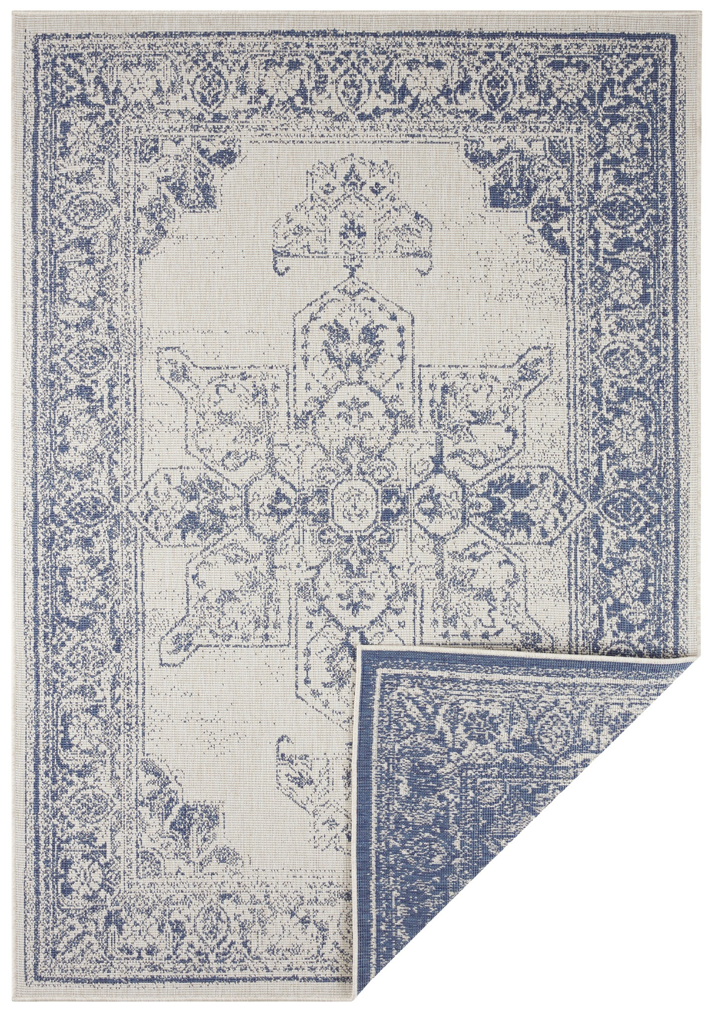 Kusový koberec Twin Supreme 104138 Blue / Cream – na von aj na doma - 80x150 cm NORTHRUGS - Hanse Home koberce 