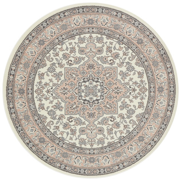 Kruhový koberec Mirkan 104443 Cream / Rose - 160x160 (priemer) kruh cm Nouristan - Hanse Home koberce 