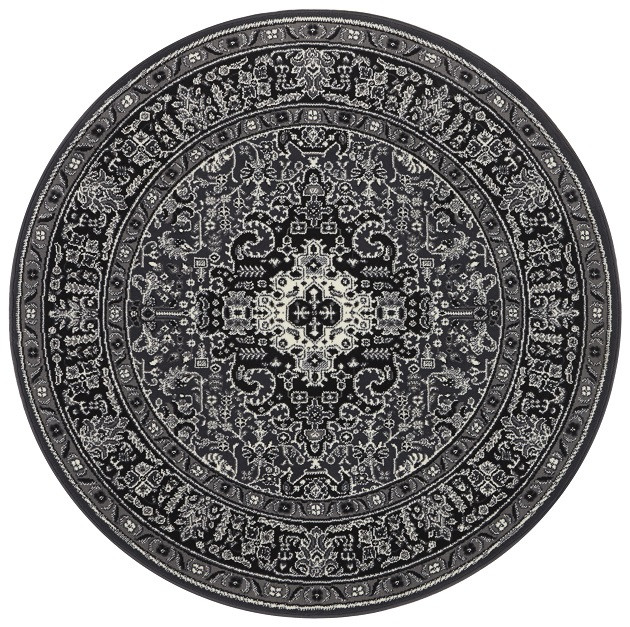 Kruhový koberec Mirkan 104436 Dark-grey - 160x160 (priemer) kruh cm Nouristan - Hanse Home koberce 