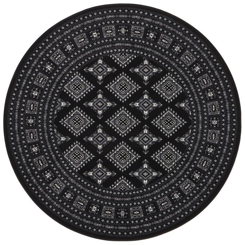 Kruhový koberec Mirkan 104109 Black - 160x160 (priemer) kruh cm Nouristan - Hanse Home koberce 