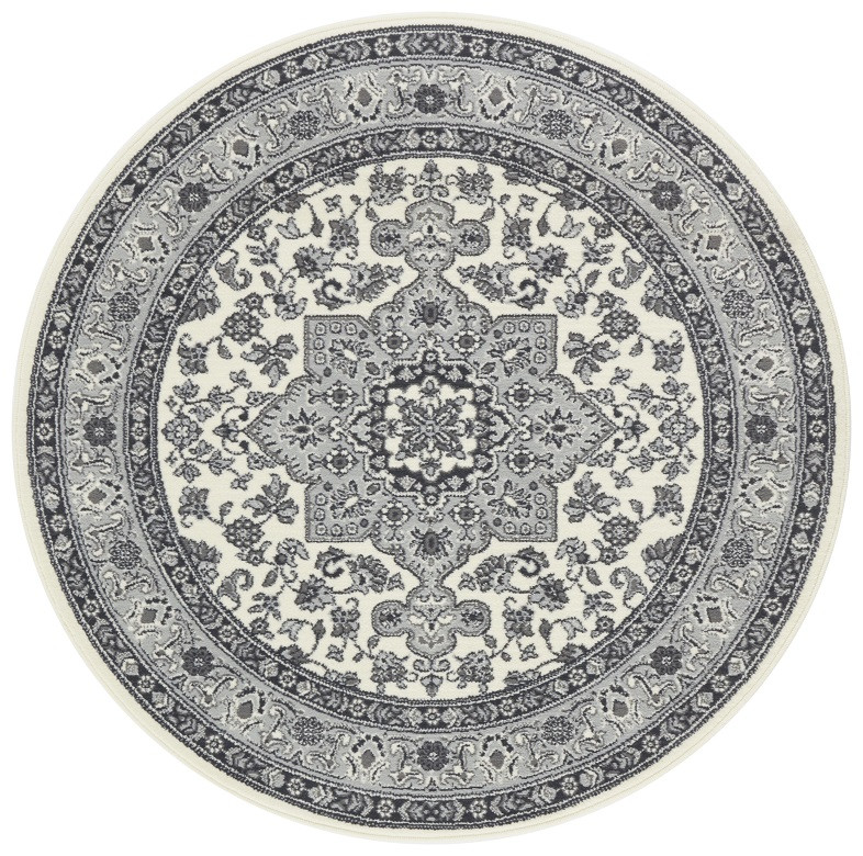 Kruhový koberec Mirkan 104107 Cream / Grey - 160x160 (priemer) kruh cm Nouristan - Hanse Home koberce 